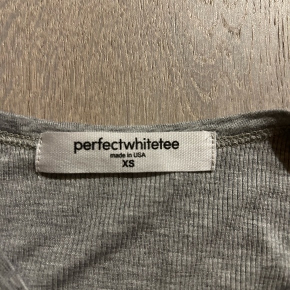 Perfectwhitetee Light Gray Ribbed Tank - Picture 3 of 3